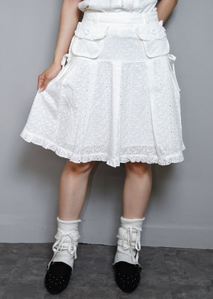 pleated cargo floral skirt