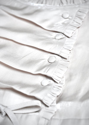 button up shimmer blouse