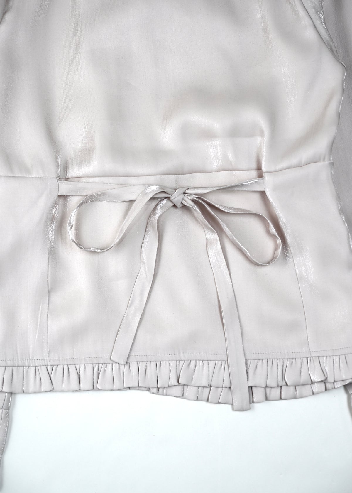 button up shimmer blouse