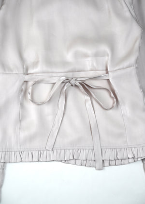 button up shimmer blouse