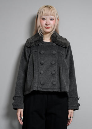 grace fur collar wool coat