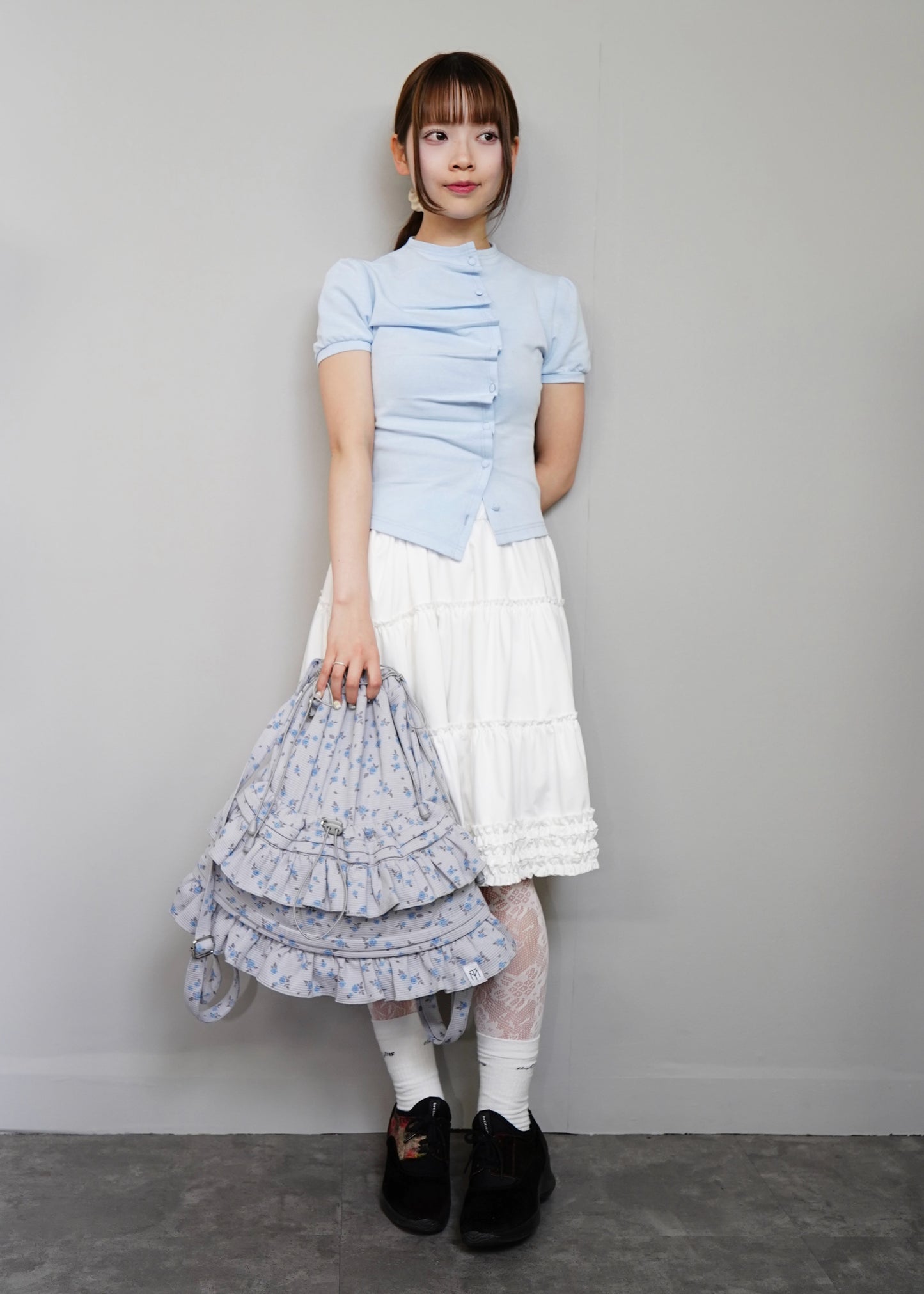 flower waffle frill knapsack