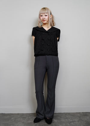 cotton dot stitch sailor blouse