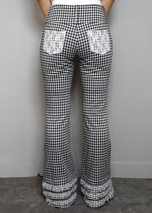 vintage lace gingham pants