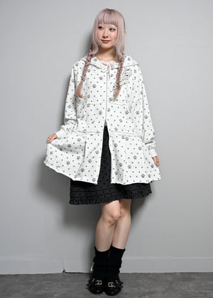 button frill wool dot skirt
