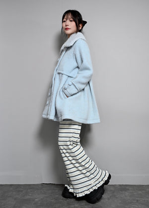 grace fur collar wool long coat