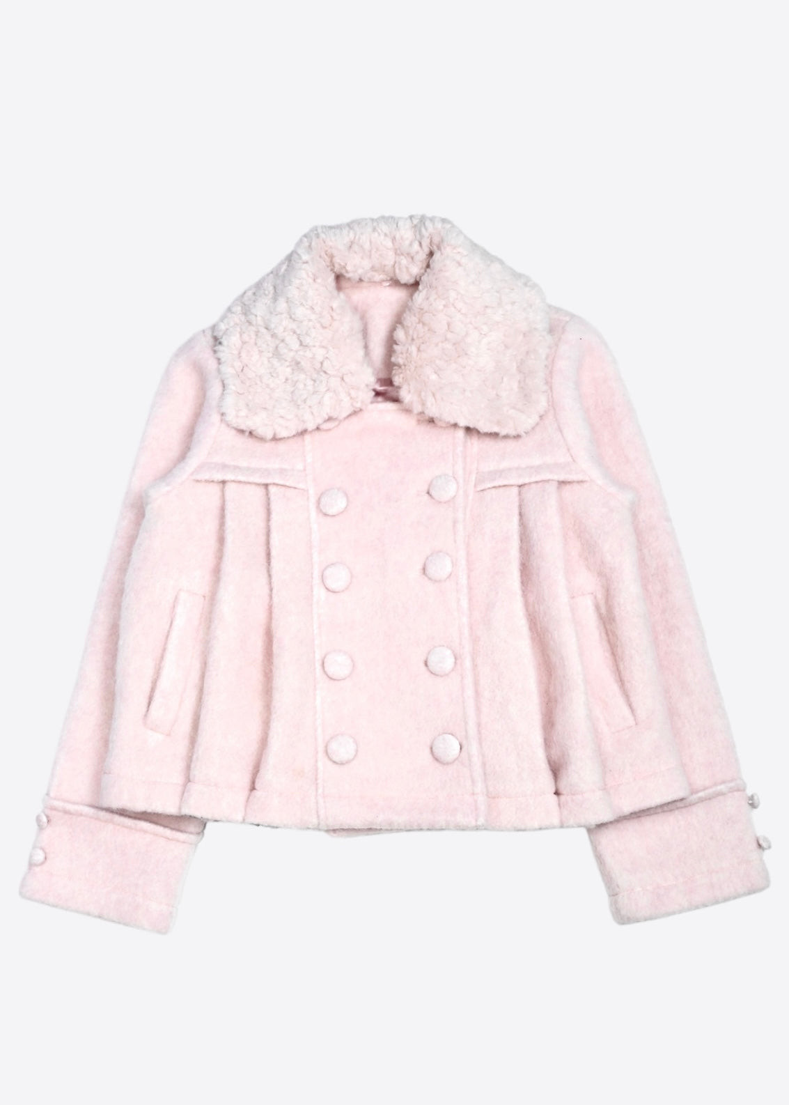 grace fur collar wool coat