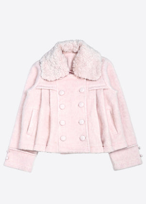 grace fur collar wool coat