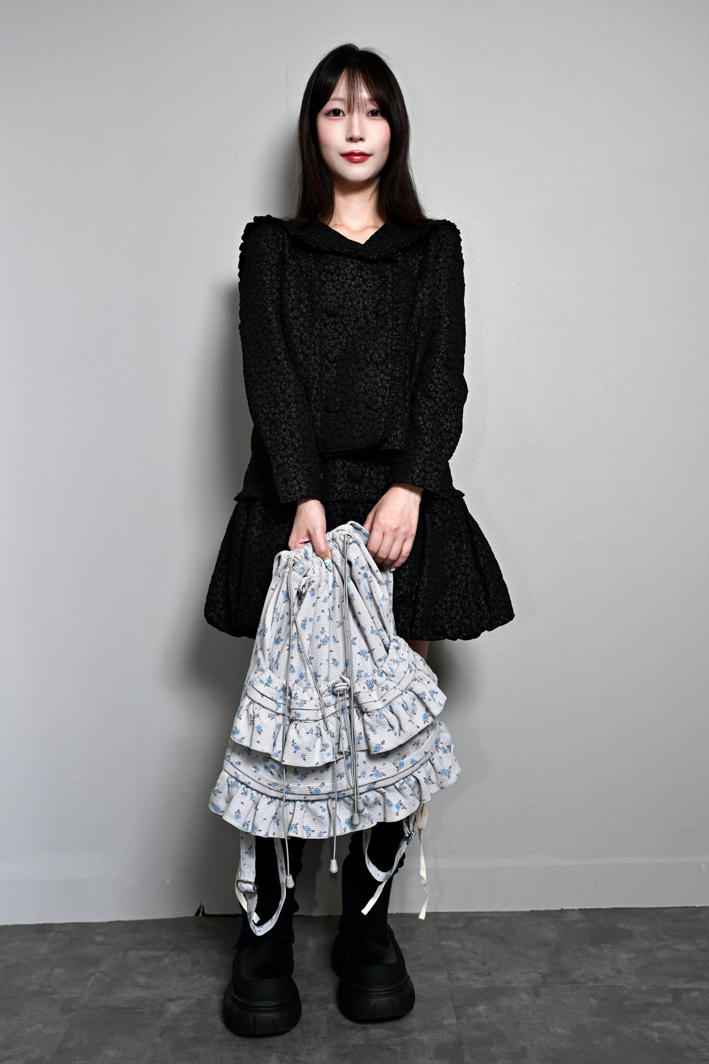 flower waffle frill knapsack