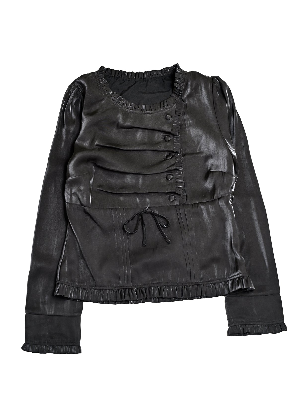 button up shimmer blouse