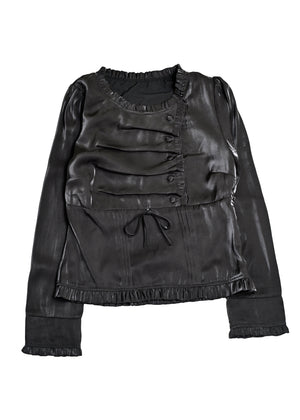 button up shimmer blouse