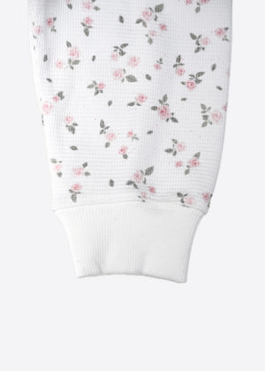 flower waffle ribbonful zip hoodie