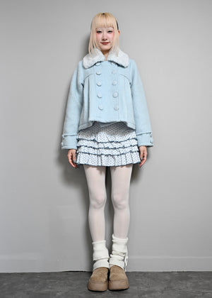 grace fur collar wool coat