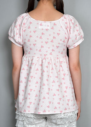 【8月初旬発送】flower waffle ribbon tunic