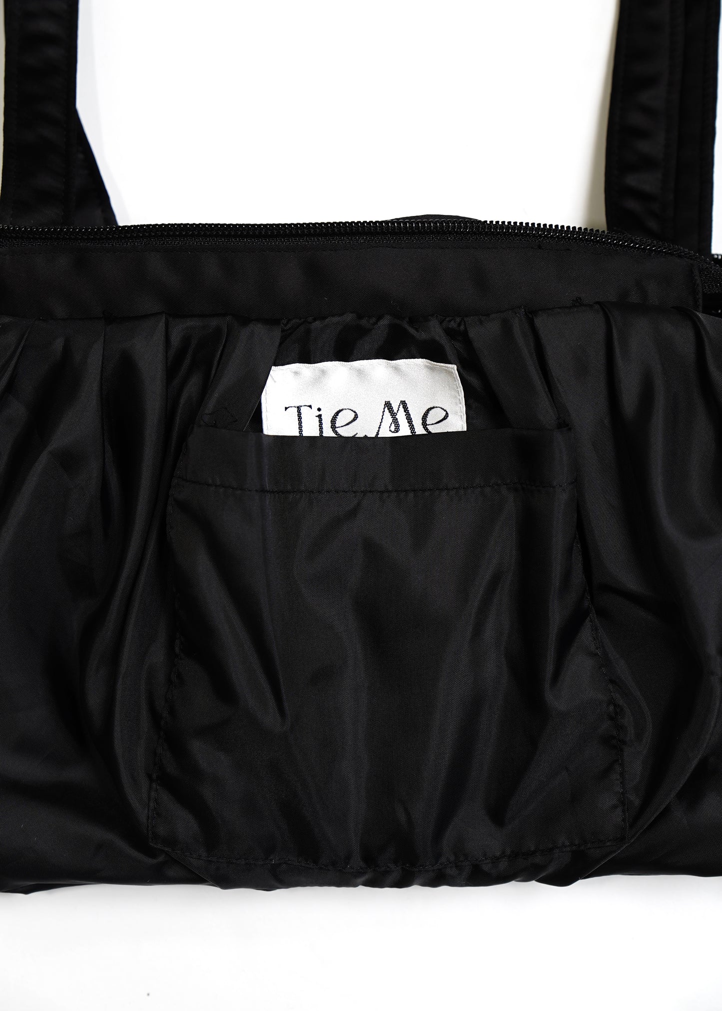 ribbon ruffle satin bag