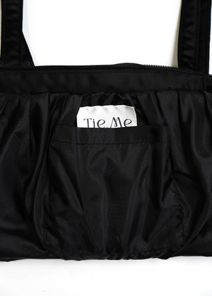 ribbon ruffle satin bag