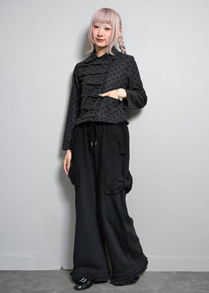 button up wool dot jacket