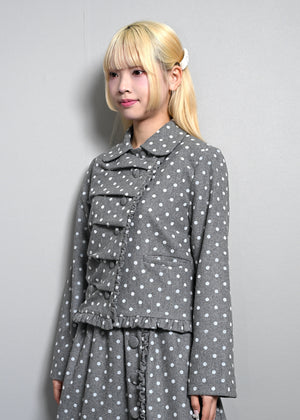 button up wool dot jacket