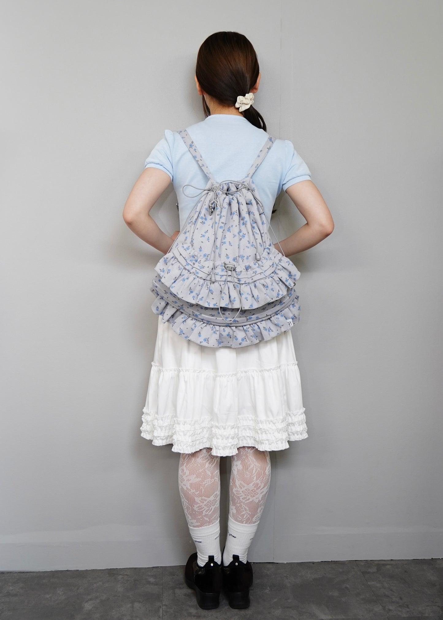 flower waffle frill knapsack