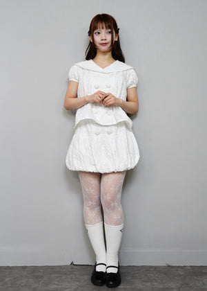 cotton dot stitch sailor blouse