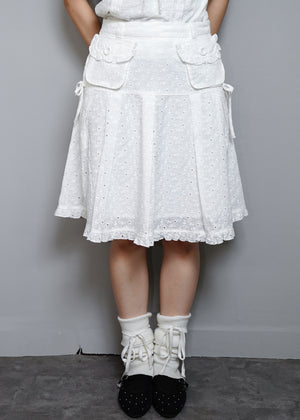 pleated cargo floral skirt