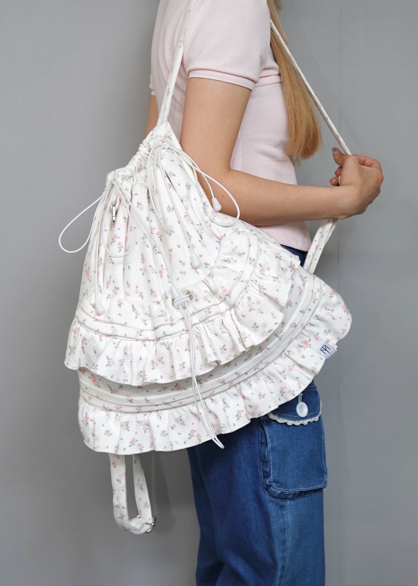 flower waffle frill knapsack