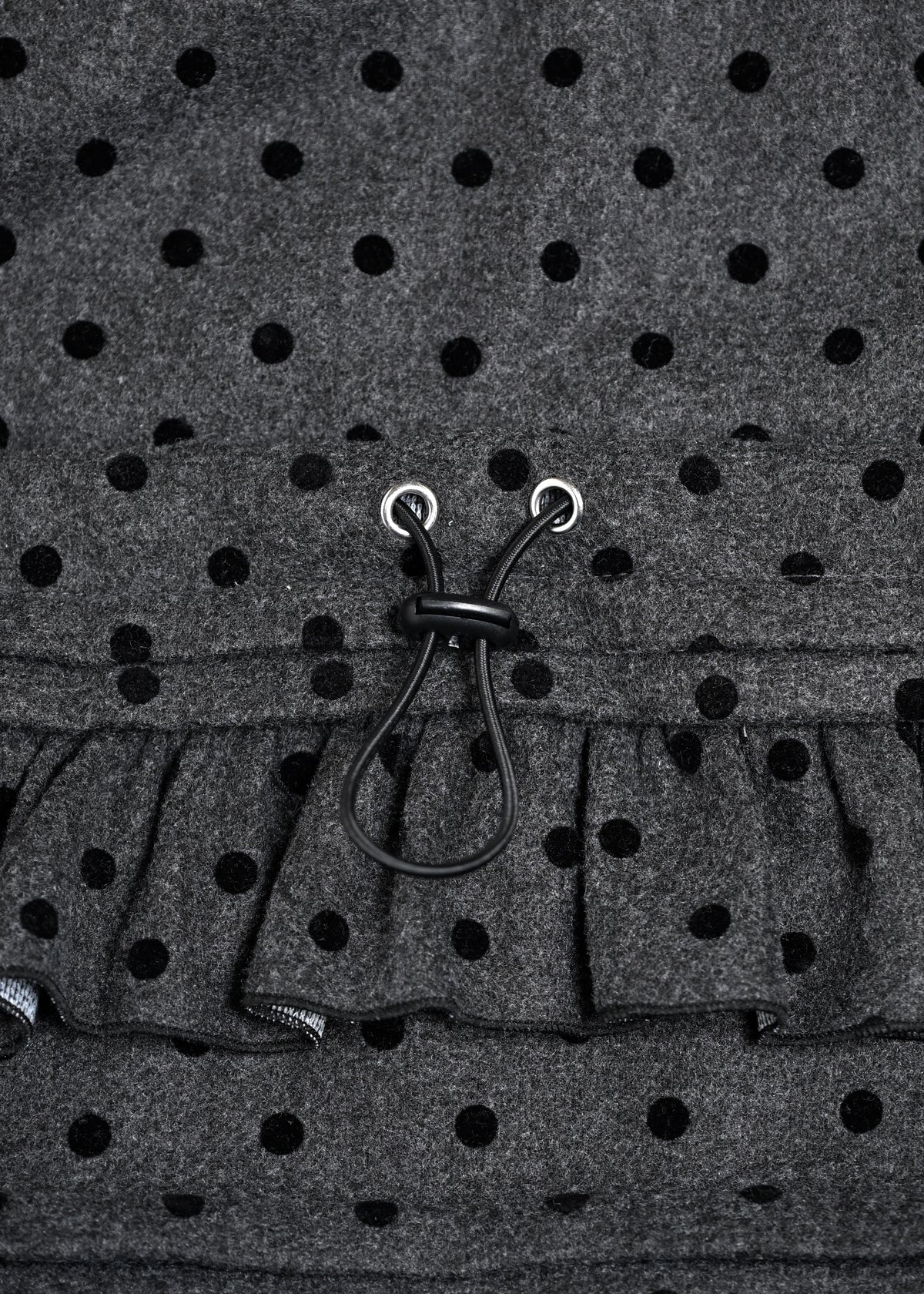 velvet dot woolly frill knapsack