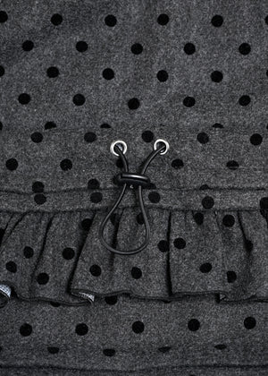 velvet dot woolly frill knapsack