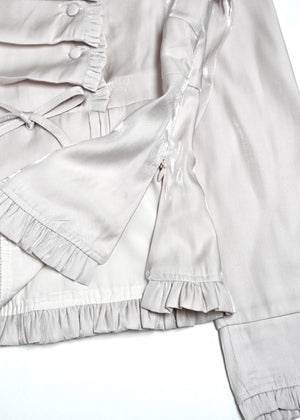 button up shimmer blouse