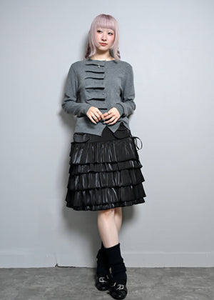 cargo frill shimmer tiered skirt