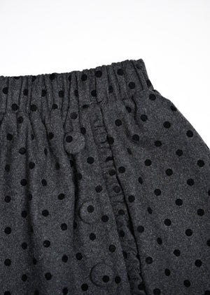 button frill wool dot skirt