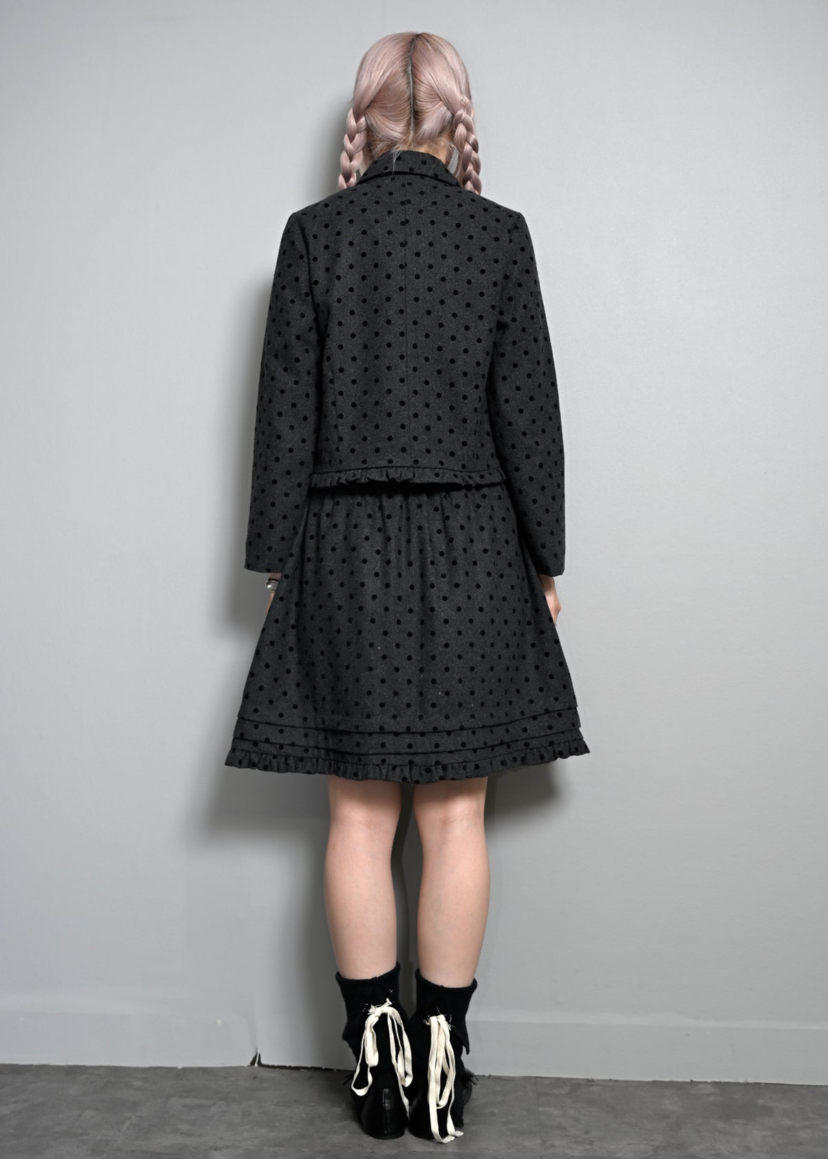 button up wool dot jacket