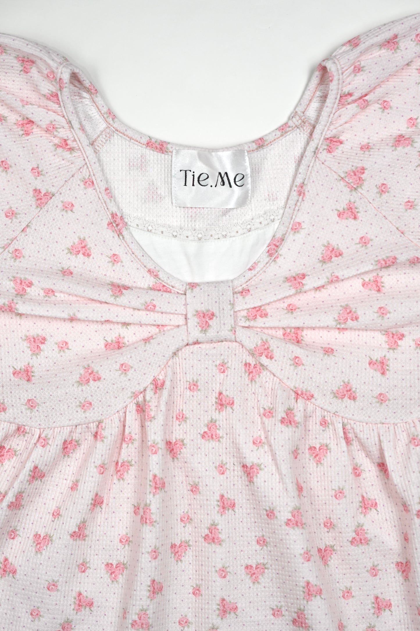 【8月初旬発送】flower waffle ribbon tunic
