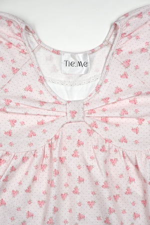 【8月初旬発送】flower waffle ribbon tunic