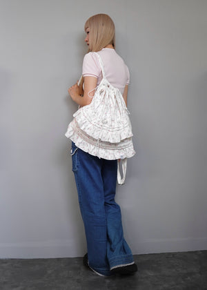 flower waffle frill knapsack