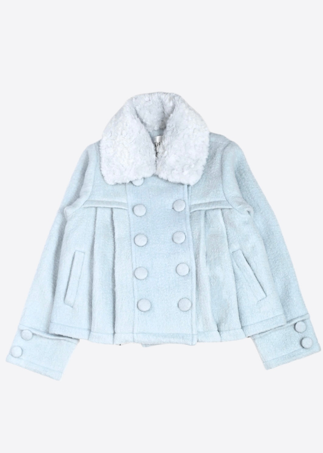 grace fur collar wool coat