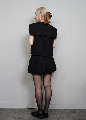 cotton dot stitch sailor blouse