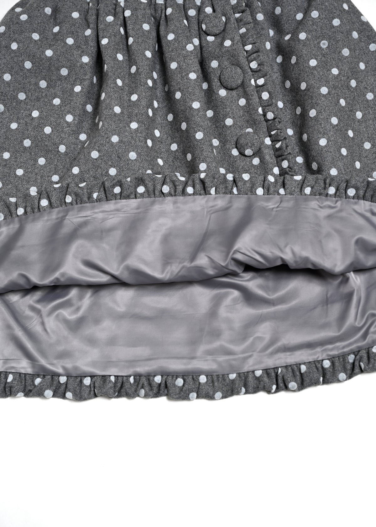 button frill wool dot skirt