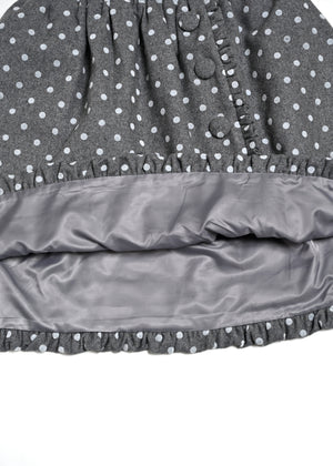 button frill wool dot skirt