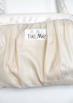 ribbon ruffle satin bag