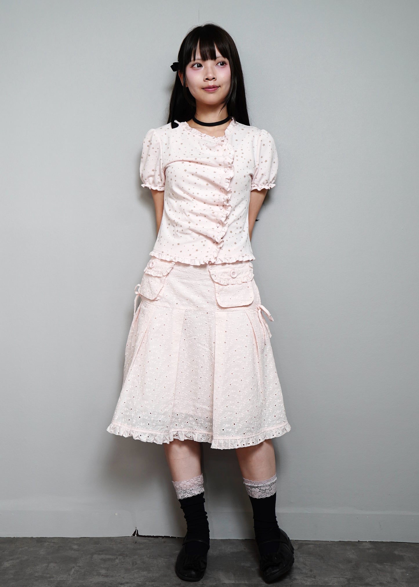pleated cargo floral skirt