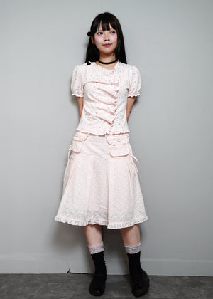 pleated cargo floral skirt