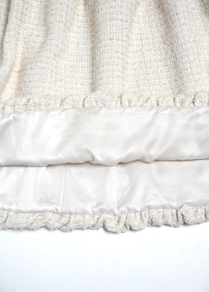 button frill tweed skirt