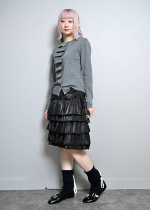 cargo frill shimmer tiered skirt