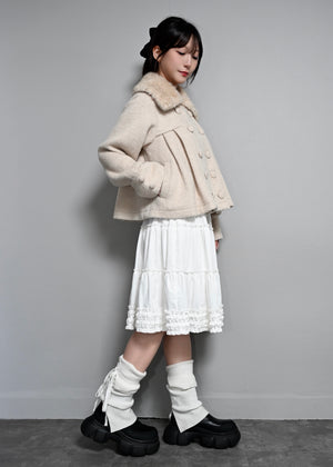 grace fur collar wool coat