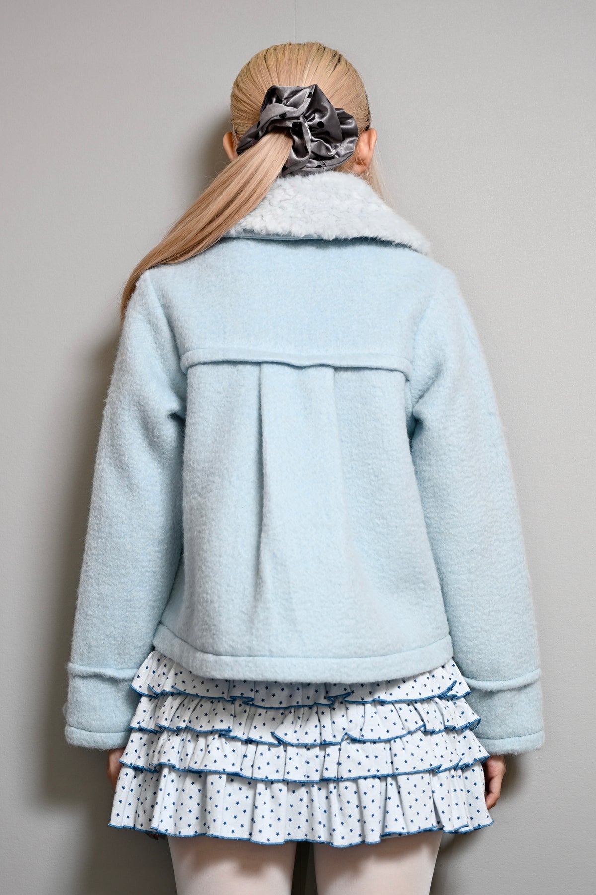 grace fur collar wool coat