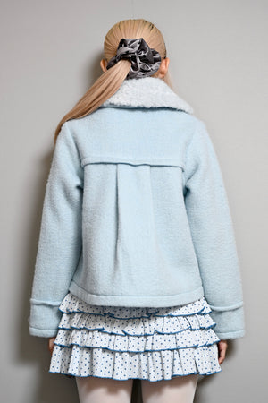 grace fur collar wool coat