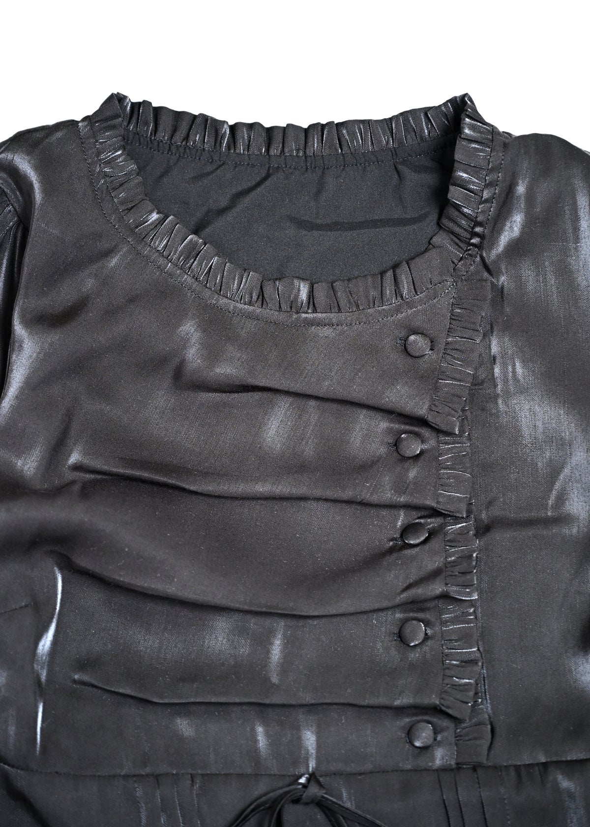 button up shimmer blouse