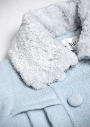 grace fur collar wool long coat