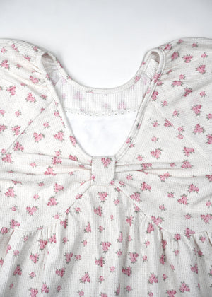 【8月初旬発送】flower waffle ribbon tunic